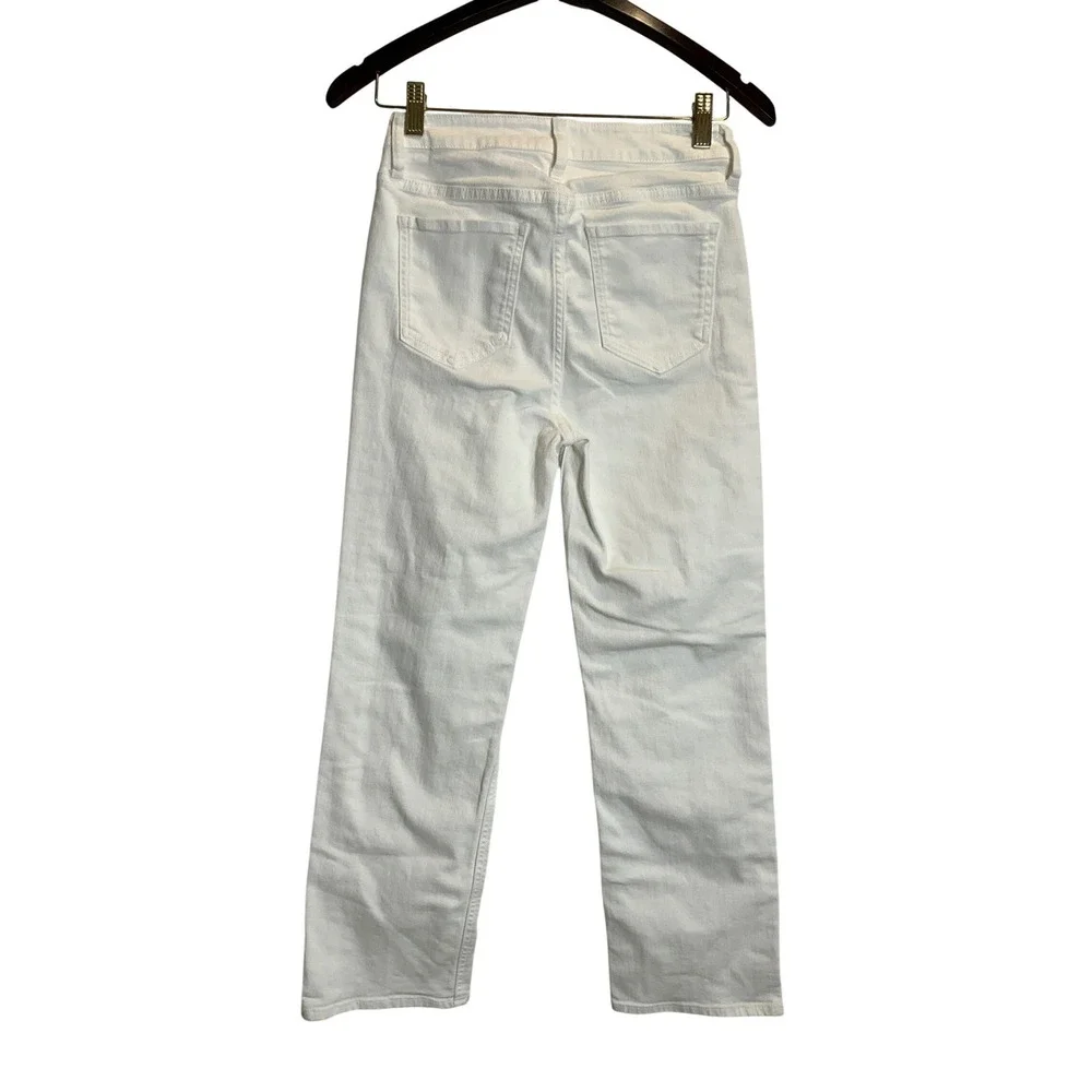 Quince Bella Jeans High Wasted Stretch Straight Cloud White Denim Summer 26 - Picture 3 of 6